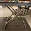 Black Glass Top Adjustable Table with Chrome Base