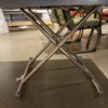 Black Glass Top Adjustable Table with Chrome Base