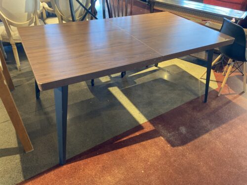 Contemporary Dining Table with Black Metal Legs