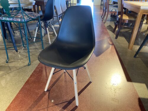 Contemporary Armless Black Plastic Chair