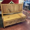 Made in Mexico High Back Wooden Storage Bench