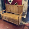Made in Mexico High Back Wooden Storage Bench
