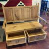 Made in Mexico High Back Wooden Storage Bench