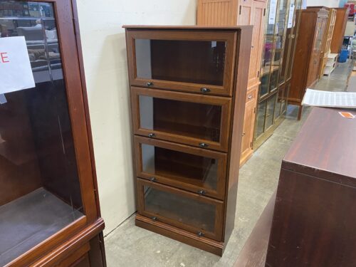 Red Toned Barrister Cabinet with 4 Tinted Doors