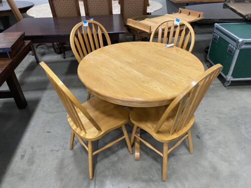 Solid Pine Circular 4 Chair Dining Set
