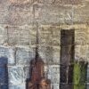 Large Burlap Skyline Stretched Canvas Art