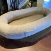 LOUNGE&CO Plush Human Sized Pet Bed in Tan