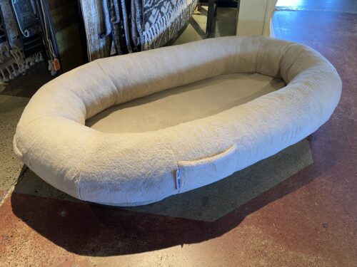 LOUNGE&CO Plush Human Sized Pet Bed in Tan