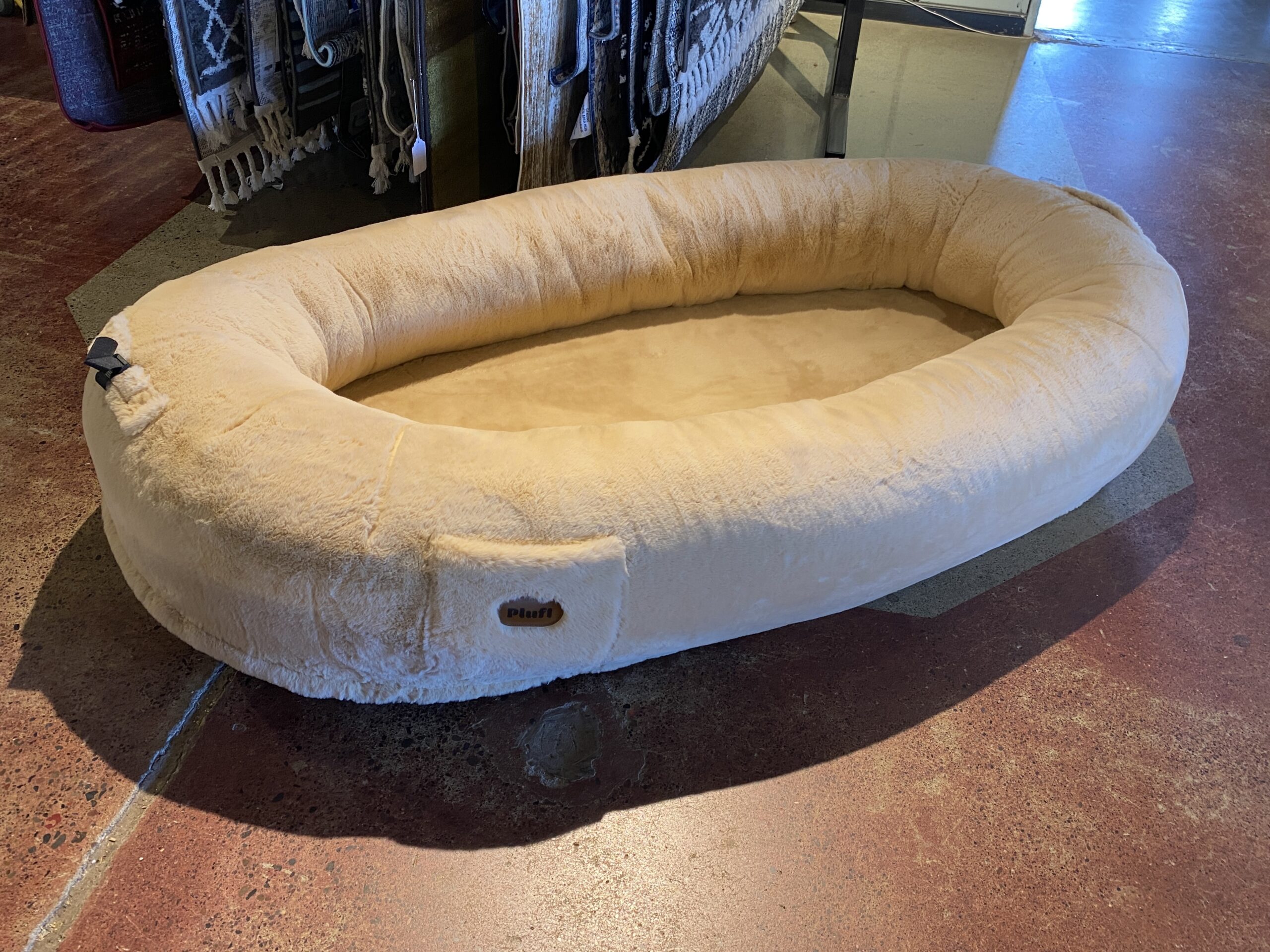 NEW! PLUFL Human Sized Pet Bed in Beige Pink