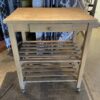 Ash Blonde 1-Drawer Rolling Kitchen Cart