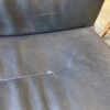 STEELCASE Black Leather Office Chair with Red Wood Arms
