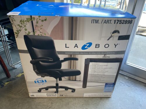 NEW! LA-Z-BOY Black Leather Managers Chair in Box