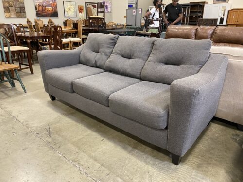 Modern Grey Slope Armed Center Tuft Sofa