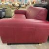 NATUZZI Dark Red Leather Loveseat