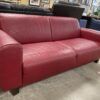 NATUZZI Dark Red Leather Loveseat