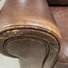 Brown Leather Rolled Arm 3-Seat Sofa