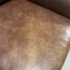 Brown Leather Rolled Arm 3-Seat Sofa