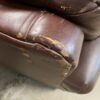 Brown Leather Rolled Arm 3-Seat Sofa