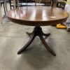 Amber Toned Metal Foot Pedestal Table
