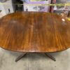 Amber Toned Metal Foot Pedestal Table