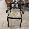 Set of 6 Dark Wood Floral Cushioned Dining Chairs