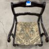 Set of 6 Dark Wood Floral Cushioned Dining Chairs