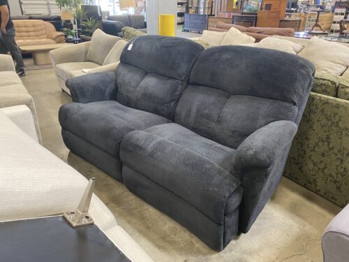 Charcoal Grey Ultra Plush Double Reclining Loveseat