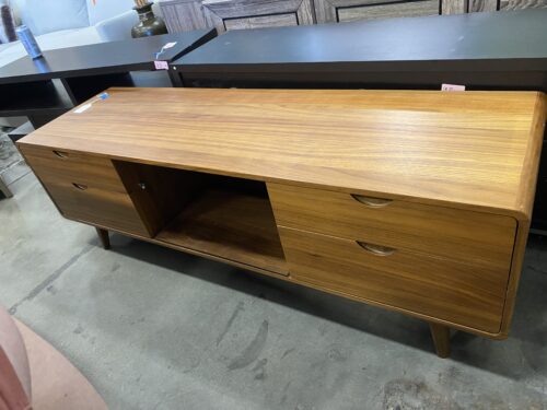 COASTER Mid-Century Wavy Grain Oval TV Stand