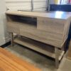 Modern Grey Asymmetric Angled Leg TV Stand