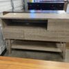 Modern Grey Asymmetric Angled Leg TV Stand