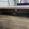 Modern Grey Asymmetric Angled Leg TV Stand