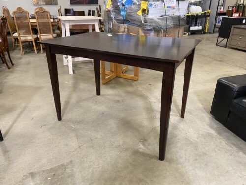 Dark Red Wood Rectangular Bar Height Dining Table