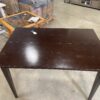 Dark Red Wood Rectangular Bar Height Dining Table