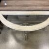 UNIQUE ORIGINALS Koralith Marble and Metal Half-Moon Accent Table