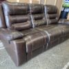 Dark Faux Leather 3-Seat Manual Recliner Sofa