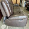 Dark Faux Leather 3-Seat Manual Recliner Sofa