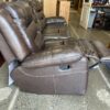 Dark Faux Leather 3-Seat Manual Recliner Sofa