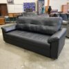 IKEA Black Faux Leather Angle Armed Sofa