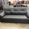 IKEA Black Faux Leather Angle Armed Sofa