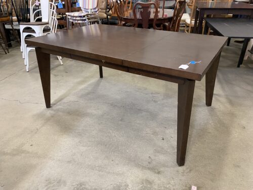 Dark Brown Rectangular Dining Table with Leaf
