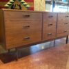 Mid-Century Modern Walnut 9-Drawer Doublewide Dresser