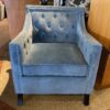 JGW Plush Pale Blue Stud Trim Armchair