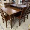 ETHAN ALLEN Mission Style Dining Set w/ 6 Chairs & Leaf