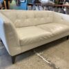 NATUZZI Editions Tufted White Leather Loveseat