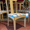ETHAN ALLEN Striped Seat Dining Chair Set (7)
