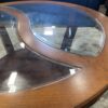 Wood Framed Glass Yin-Yang Coffee Table