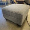 THOMASVILLE Light Grey Studded Storage Ottoman