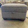 THOMASVILLE Light Grey Studded Storage Ottoman