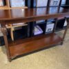 Dark Wood Console Table with Decorative Turned Legs