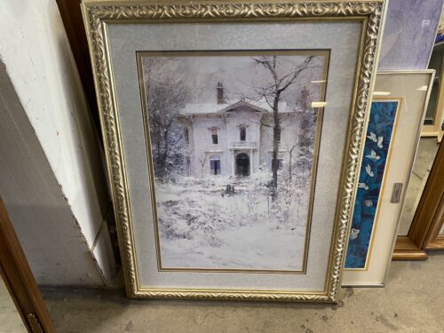 Snowy Estate Framed Painting